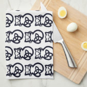 Black Trinity Knot Celtic Katze Küchentuch (Viertel Falte)