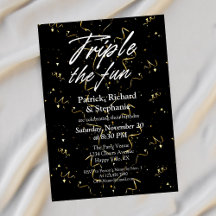 Black Triple the Fun Friends Joint Birthday