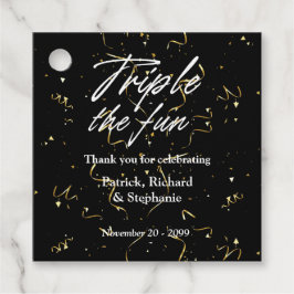 Black Triple the Fun Friends Joint Birthday Geschenkanhänger