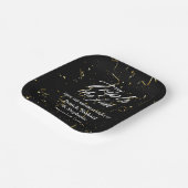 Black Triple the Fun Friends Joint Birthday Pappteller (Gewinkelt)