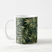 Black Tropical Green Leaves Kaffeetasse (Links)