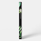 Black Tropical Leaf Muster Telefon Fall iPhone Hülle (Linke Seite)