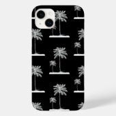 Black Tropical Modern Palm Tree Phone Case (Rückseite)