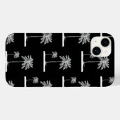 Black Tropical Modern Palm Tree Phone Case (Rückseite (Horizontal))
