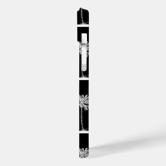 Black Tropical Modern Palm Tree Phone Case (Rückseite / Links)