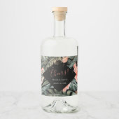 Black Tropical Palm Wedding Liquor Flasche Etikett (Vorderseite)