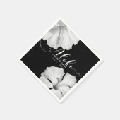 Black Tropical Wedding Aloha, Schwarzer Hibiskus Serviette (Ecke)