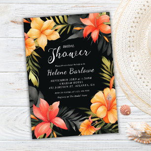 Black Tropical Wedding Brautparty Einladung