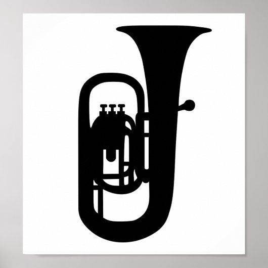 Black Tuba Instrument Poster (Vorne)