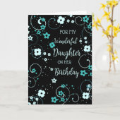 Black Turquoise Daughter Birthday Karte (Gelbe Blume)