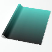 Black Turquoise Ombre Geschenkpapier (Ungerollt)