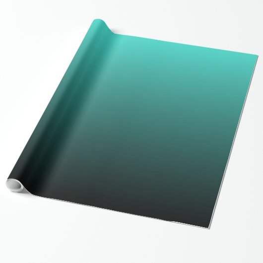 Black Turquoise Ombre Geschenkpapier (Ungerollt)