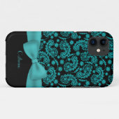 Black & Turquoise Paisley iPhone 5 Fall Case-Mate iPhone Hülle (Rückseite (Horizontal))