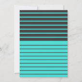 Black Turquoise Striped 80th Birthday Party Einladung (Rückseite)