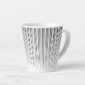 Black/Turquoise Stylish Stripe Pattern Milchtasse (Rechte Ecke)