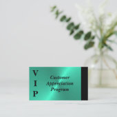 Black & Turquoise VIP Customer Appreciation  Visitenkarte (Stehend Vorderseite)