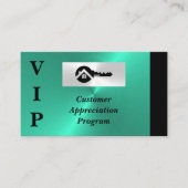 Black & Turquoise VIP Customer Appreciation  Visitenkarte (Vorderseite)