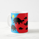 Black Turtles Colored Shapes Coffee Cup Kaffeetasse (Vorderseite Links)