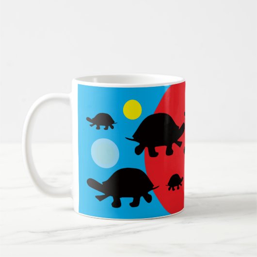 Black Turtles Colored Shapes Coffee Cup Kaffeetasse (Links)