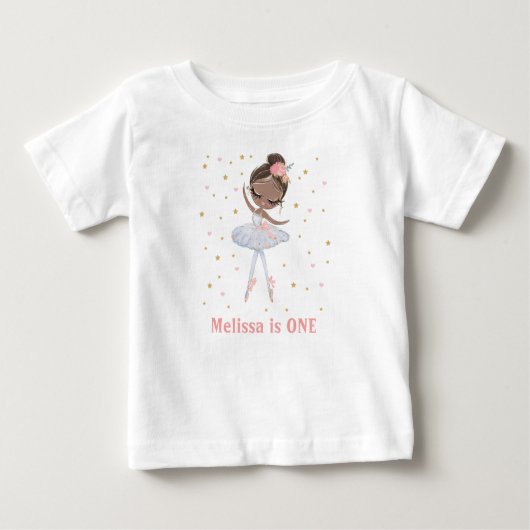 Black Tutu Ballerina First oder irgendein Geburtst Baby T-shirt (Vorderseite)