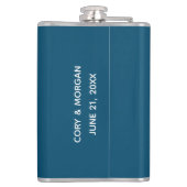 Black Tux mit Blue Vest personalize Wedding Flachmann (Rückseite)