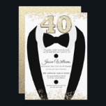 Black Tuxedo Anzug Gold Mens 40. Geburtstag Party Einladung<br><div class="desc">Black Tuxedo Anzug Gold Mens 40. Geburtstag Party Einladung Variationen zu den Einladungen und passenden Artikeln in unserem Shop</div>