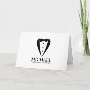 Black Tuxedo Anzug Personalisierter Trauzeuge Vors Einladung