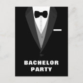 Black Tuxedo Bachelor Party Einladung (Vorderseite)