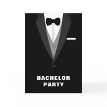 Black Tuxedo Bachelor Party Einladung