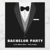 Black Tuxedo Bachelor Party Weinetikett (Einzelnes Label)