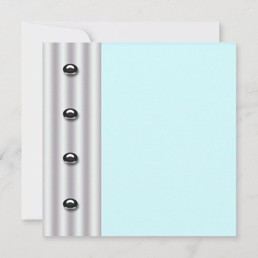 Black Tuxedo Bow Krawatte Aquamarin Blue Birthday Einladung (Rückseite)