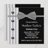 Black Tuxedo Bow Krawatte Mens Birthday Party Einladung (Vorne/Hinten)