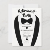 Black Tuxedo Bow Krawatte Rente Party Einladung (Vorderseite)