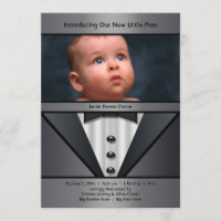 Black Tuxedo Boy Foto Geburtserklärung