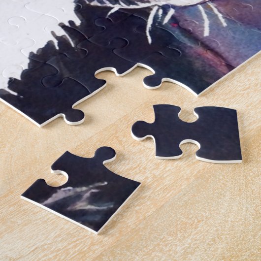 Black Tuxedo Cat in Stormy Mood Puzzle (Seite)