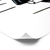 Black Tuxedo Cat Riding A Motorrad Poster (Ecke)