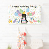 Black Tuxedo Cockapoo Cavapoo Dog Birthday Party Banner (Insitu)