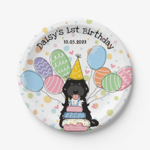 Black Tuxedo Cockapoo Cavapoo Dog Geburtstag Pappteller