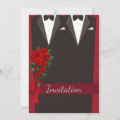 Black Tuxedo Gay Wedding Einladung (Vorderseite)