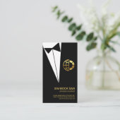 Black Tuxedo Gold Global Boutonniere Consultant Visitenkarte (Stehend Vorderseite)