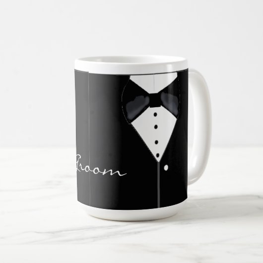 Black Tuxedo Groom Kaffeetasse (VorderseiteRechts)
