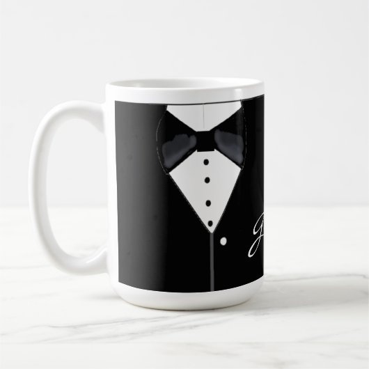 Black Tuxedo Groom Kaffeetasse (Links)