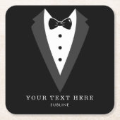 Black Tuxedo Groom Trauzeugen Wedding Party Rechteckiger Pappuntersetzer (Vorderseite)