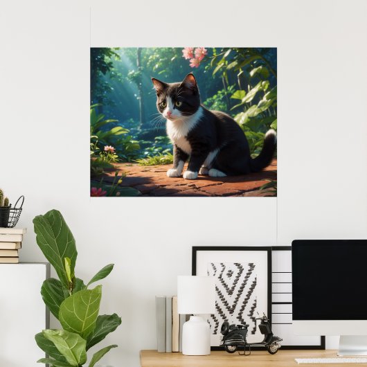 *~* Black Tuxedo Kitty AP68 5:4 Feline Kitten Cat Poster (Heimbüro)