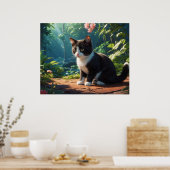 *~* Black Tuxedo Kitty AP68 5:4 Feline Kitten Cat Poster (Küche)