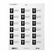 Black Tuxedo mit Bow-Krawatte Adressaufkleber (Vorne)