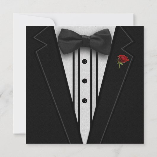 Black Tuxedo mit Bow-Krawatte Einladung (Rückseite)