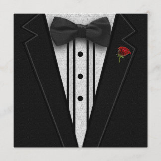 Black Tuxedo mit Bow-Krawatte Einladung