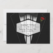 Black Tuxedo mit Bow-Krawatte Einladung (Rückseite)