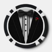 Black Tuxedo mit Bow-Krawatte Pokerchips (Rückseite)